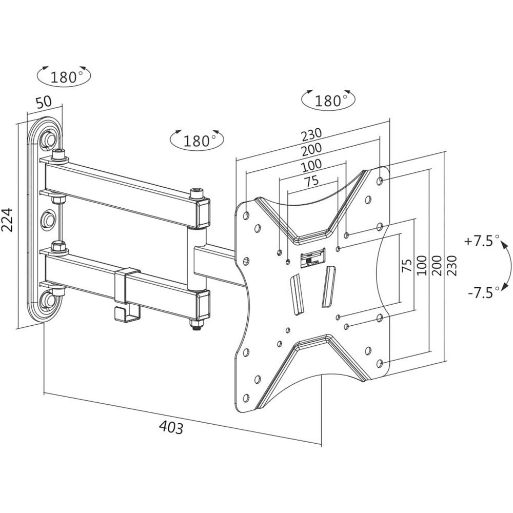 TV nosač LogiLink LogiLink TV wall mount, 23 42, tilt, swivel, 25 kg max., BP0008