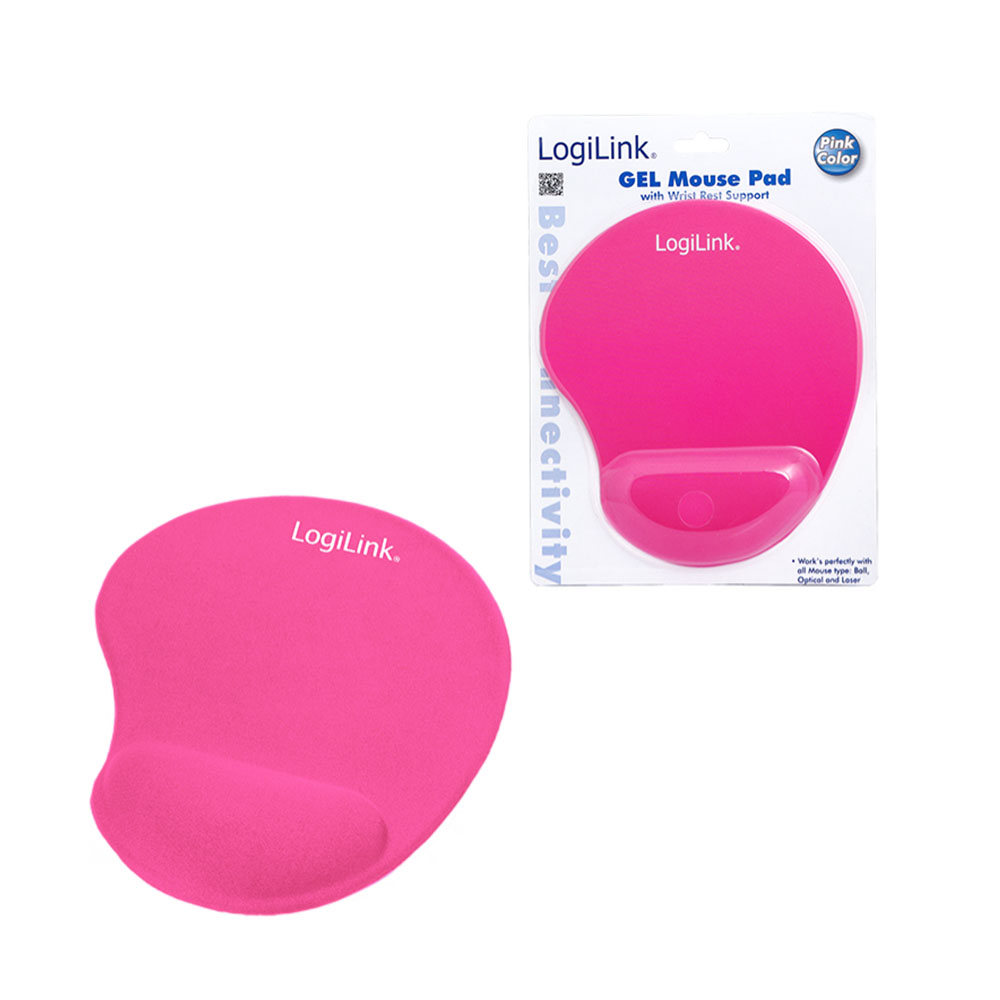 Podloga za miš LogiLink LogiLink Mousepad with silicone gel hand rest, pink, ID0027P