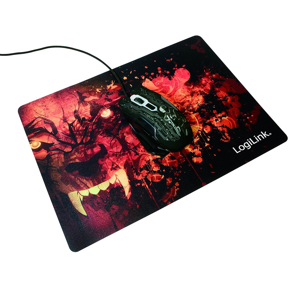 Podloga za miš LogiLink LogiLink Ultra thin glimmer gaming mousepad, wolf design, ID0141
