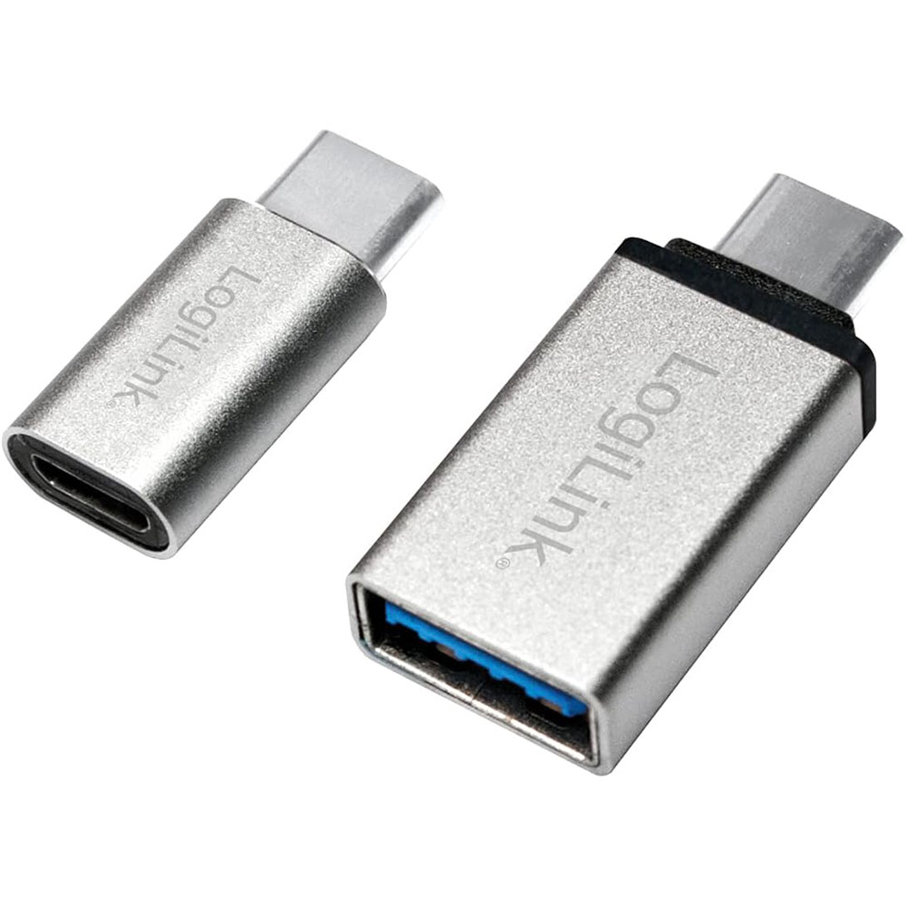 USB kabl i adapter LogiLink LogiLink USB-C adapter set, C M to USB-A F C M to Micro-USB F, silver, AU0040