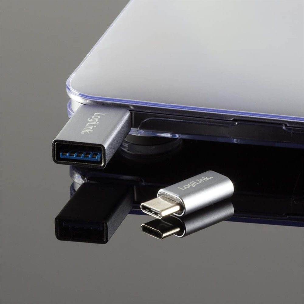 USB kabl i adapter LogiLink LogiLink USB-C adapter set, C M to USB-A F C M to Micro-USB F, silver, AU0040