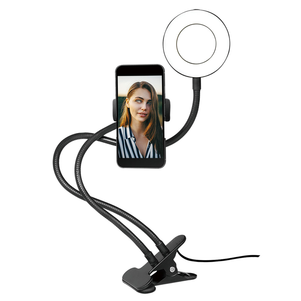 Prstenaste lampe LogiLink LogiLink Smartphone ring light clamp mount, 8.5 cm, AA0150