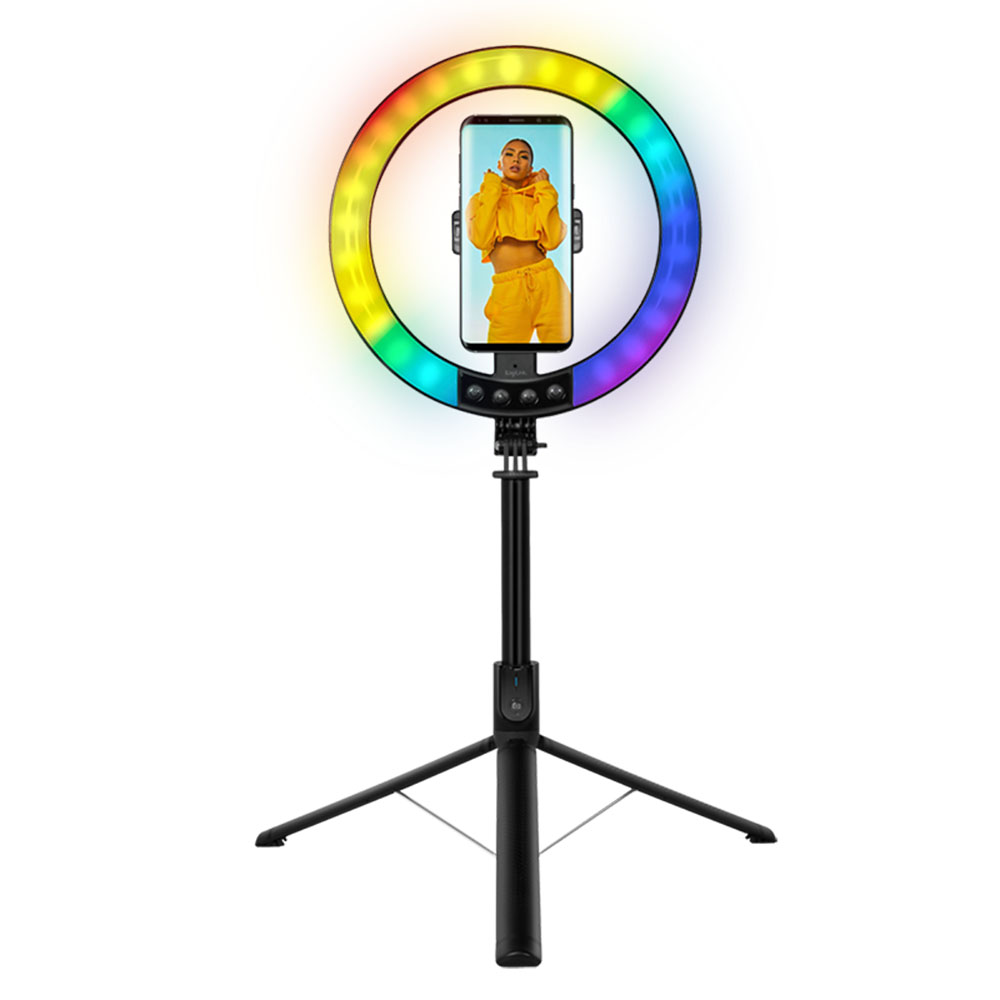 Prstenaste lampe LogiLink LogiLink Smartphone ring light with selfie stick tripod, remote shutter, 25 cmAA0156