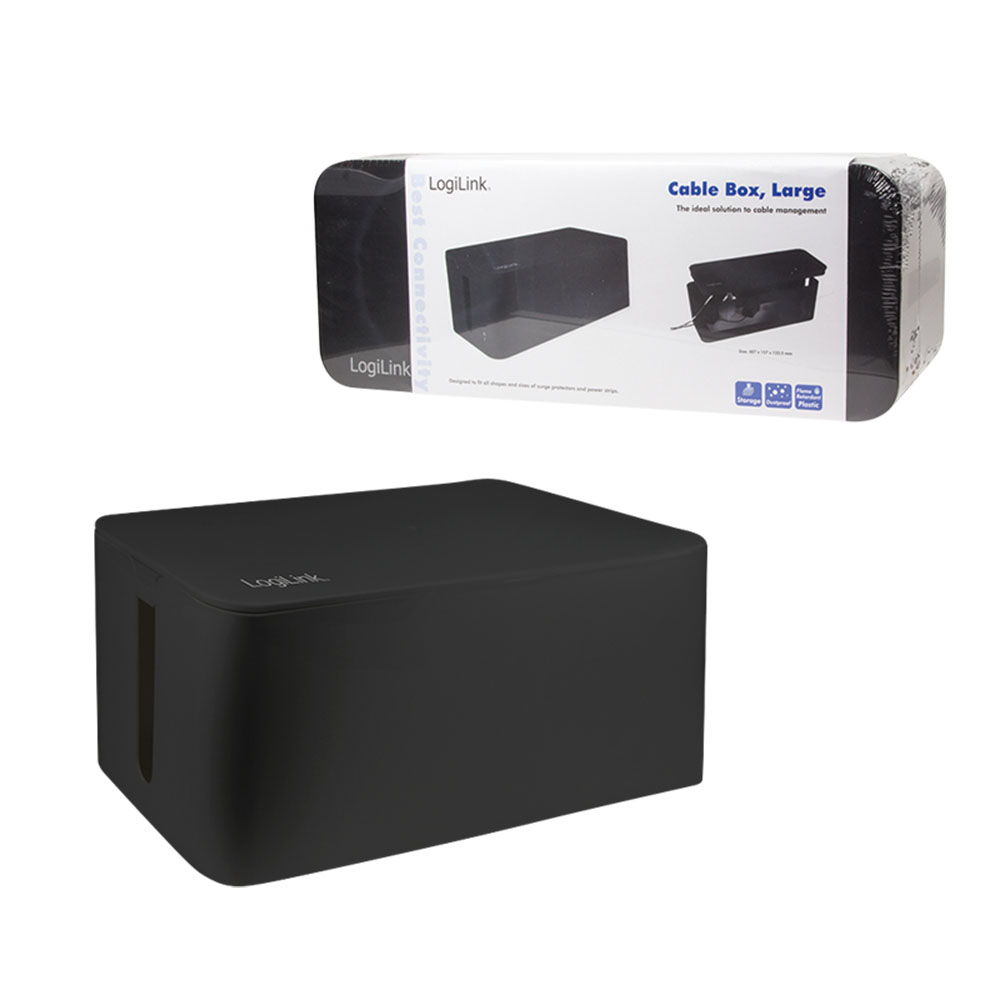 Kabelska kutija LogiLink LogiLink Cable box, 407 x 157 x 133.5 mm, black, KAB0062