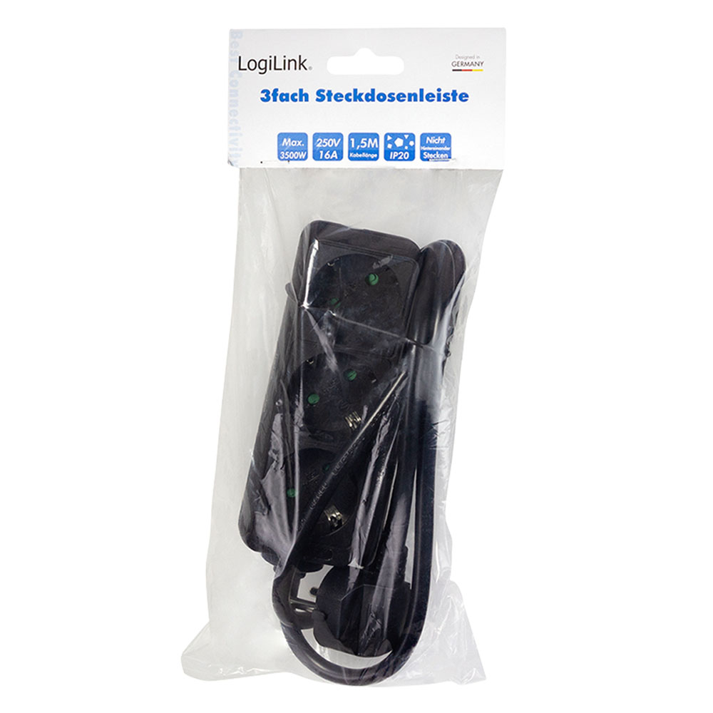 Produžec LogiLink LogiLink Socket outlet 3 way, 3x CEE 7 3, 1.5 m, LPS205B
