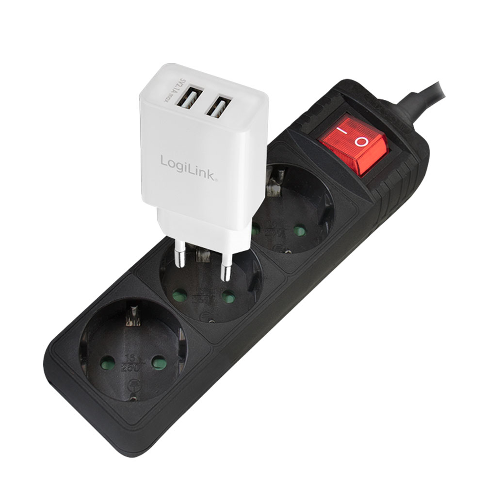 Produžec LogiLink LogiLink Socket outlet 3 way switch, 3x CEE 7 3, 1.4 m, LPS206B