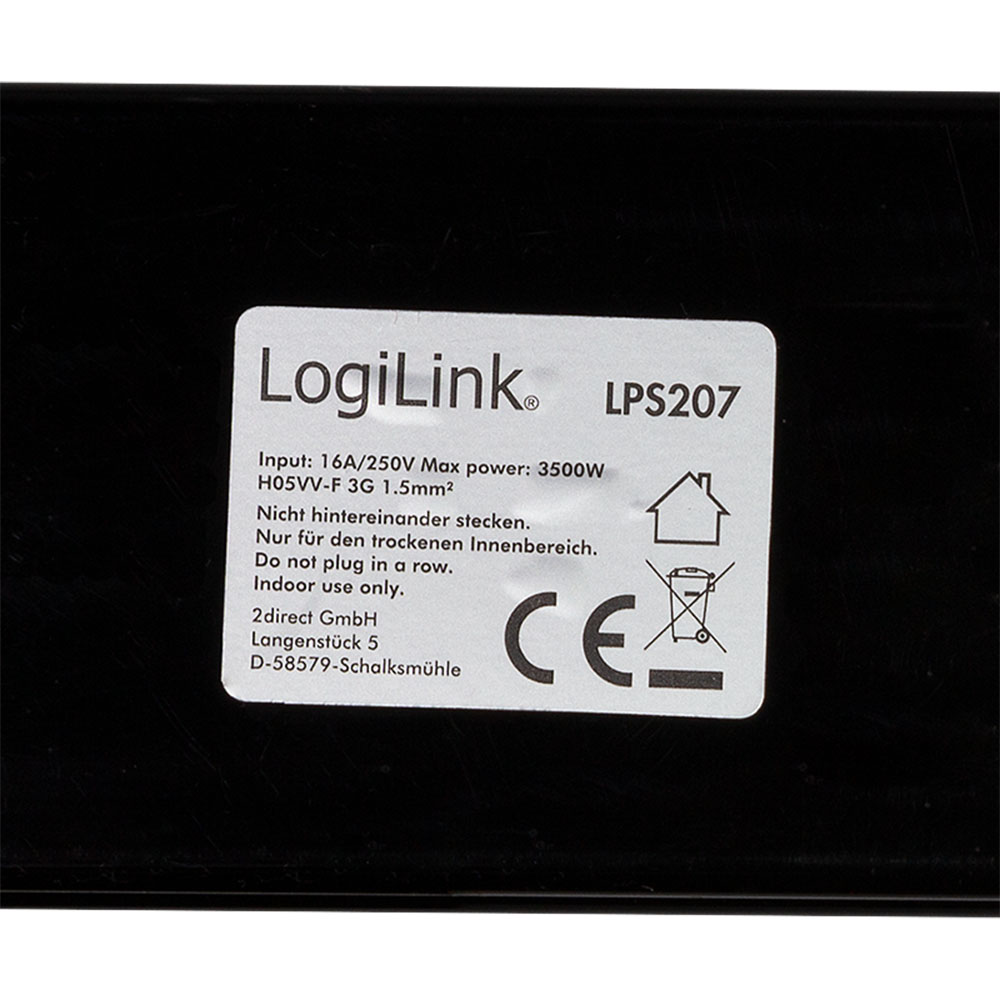 Produžec LogiLink LogiLink Socket outlet 8 way switch, 8x CEE 7 3, 3 m, LPS207