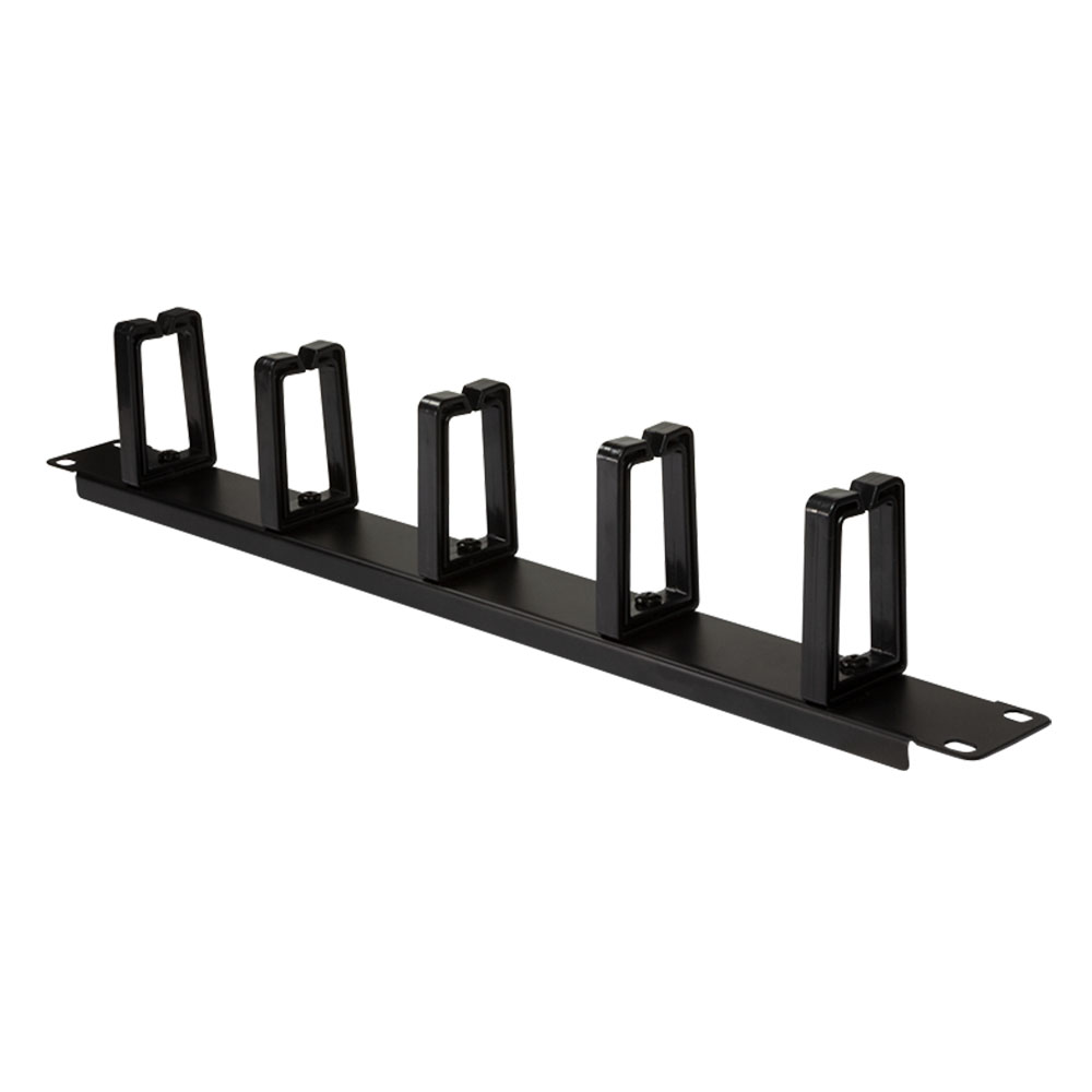 Pribor za ormare servera LogiLink LogiLink 19 cable management bar 1U with 5 turnable plastic brackets, black, OR104B