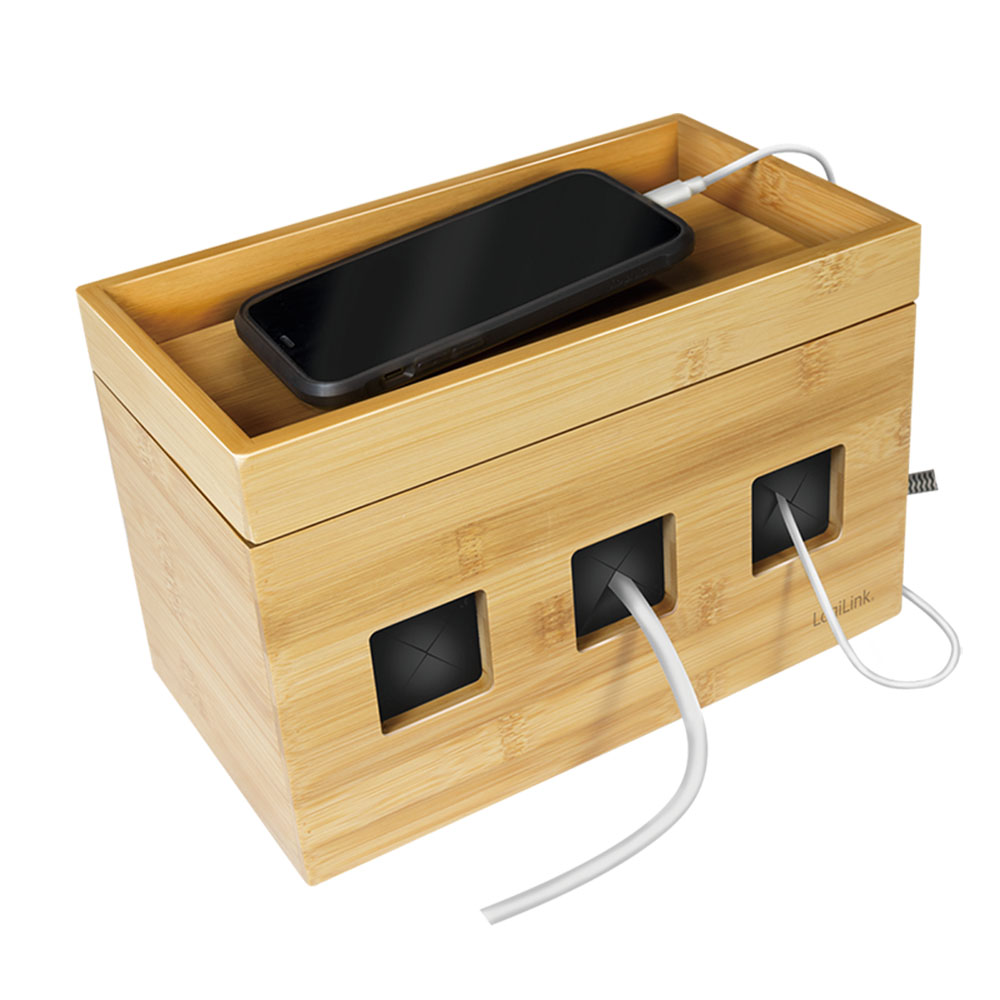 Kabelska kutija LogiLink LogiLink Cable box, 255x140x165 mm, bamboo, KAB0076