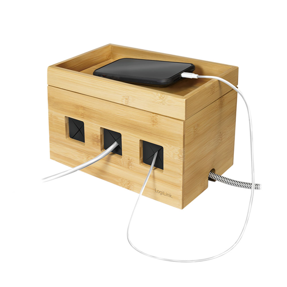 Kabelska kutija LogiLink LogiLink Cable box, 255x140x165 mm, bamboo, KAB0076