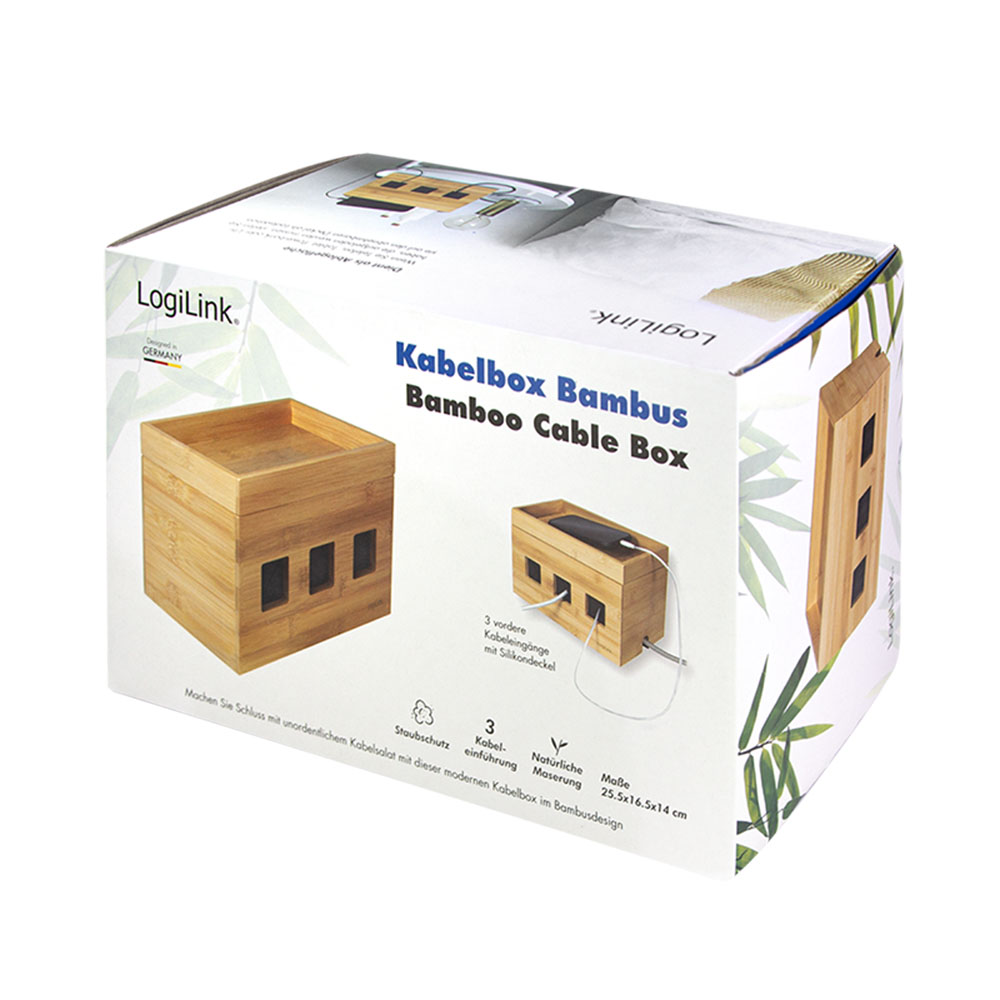 Kabelska kutija LogiLink LogiLink Cable box, 255x140x165 mm, bamboo, KAB0076