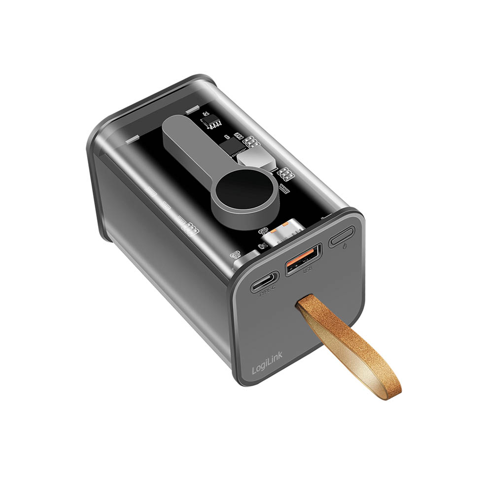Power bank baterije LogiLink LogiLink power bank Power bank 20000 mAh, 1x USB A, 1x USB C, with display, PD QC, transp PA0307