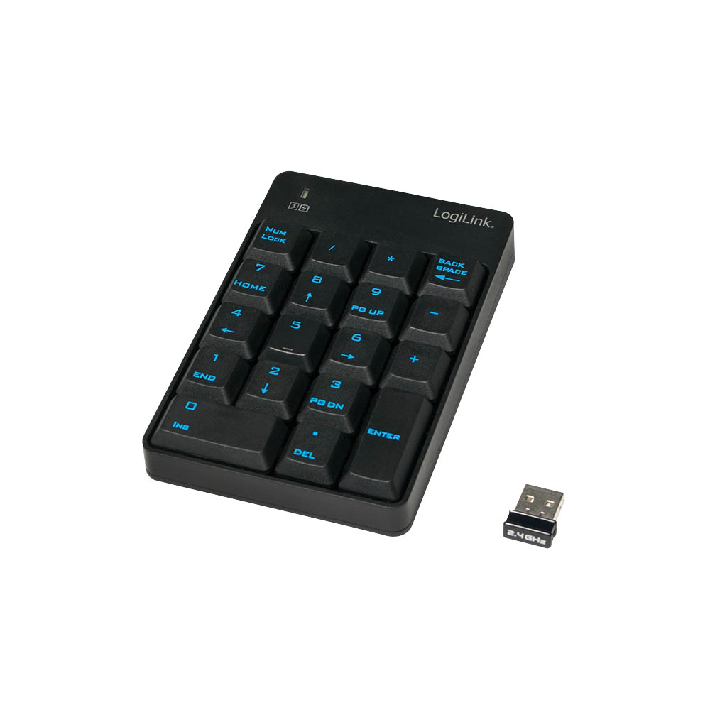 Tastatura LogiLink Logilink Wireless keypad, 2.4 GHz, black, ID0120