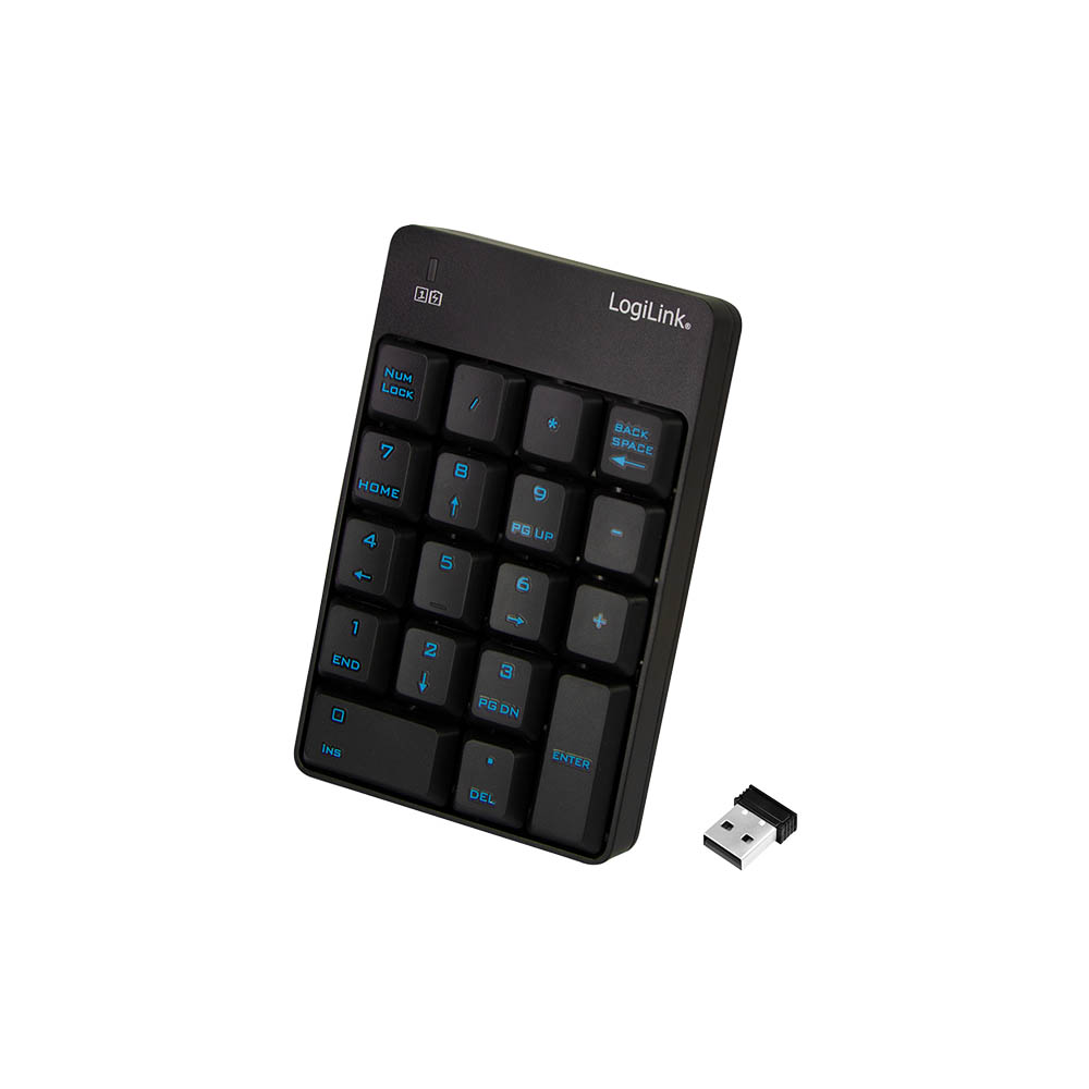Tastatura LogiLink Logilink Wireless keypad, 2.4 GHz, black, ID0120
