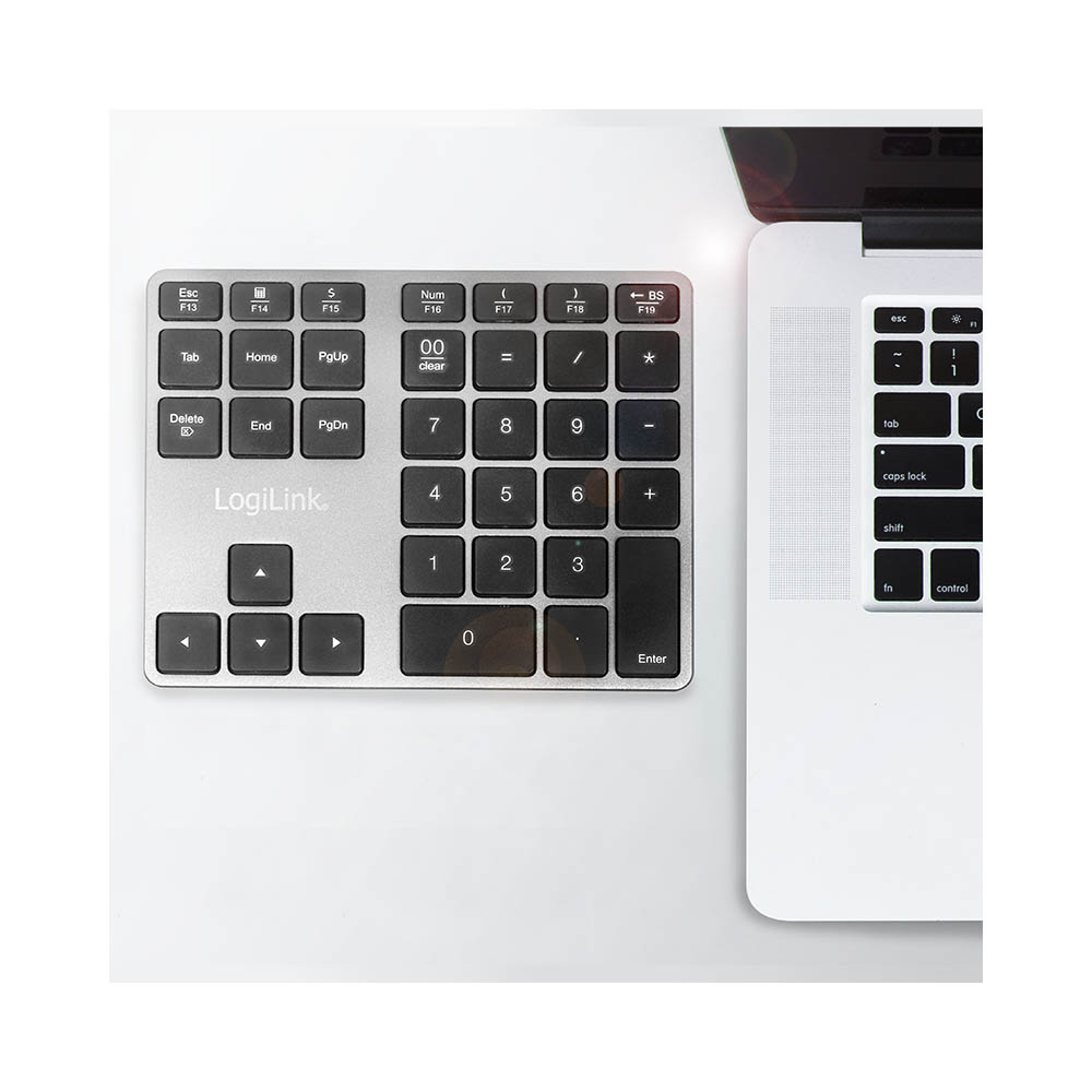 Tastatura LogiLink Logilink Keypad, BT, aluminum, space grey, ID0187