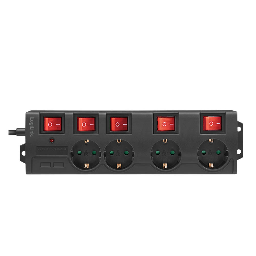 Produžec LogiLink LogiLink Power strip 4 way with 5 switches, 4x CEE 7 3, LPS251