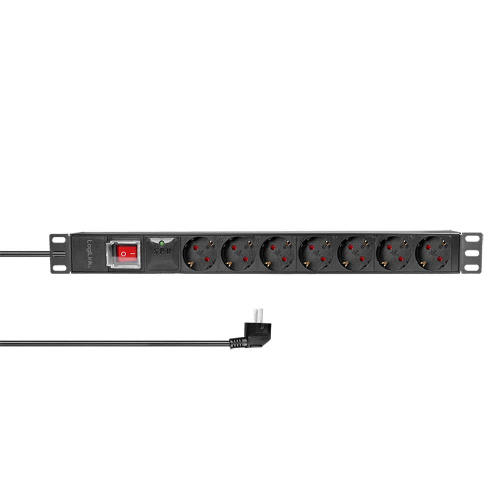 Produžec LogiLink LogiLink 19 PDU 7 way, with surge protection and switch, PDU7C01