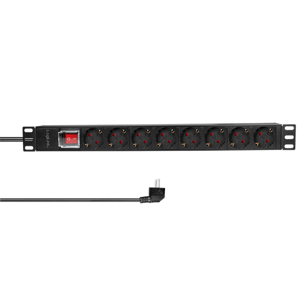 Produžec LogiLink LogiLink 19 PDU 8-way German socket, with switch, PDU8C01