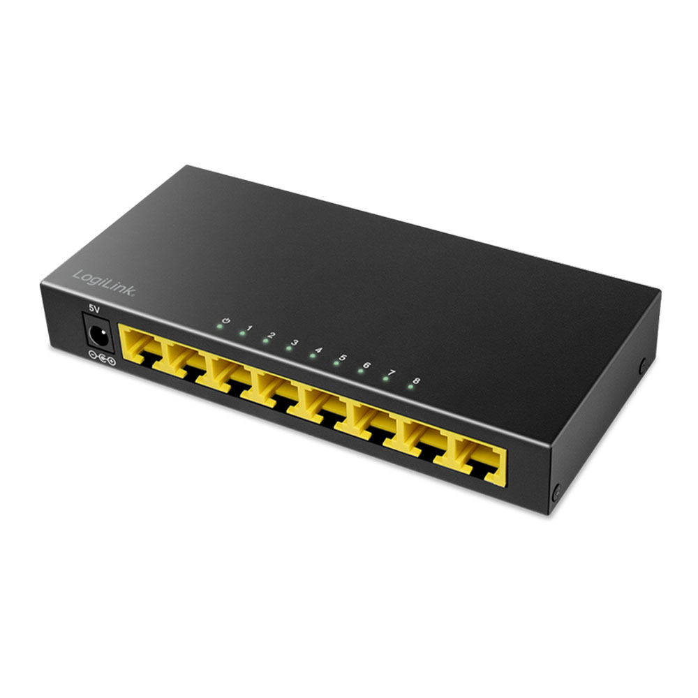 Svič LogiLink LogiLink 8-ports Gigabit desktop network switch, metal case, black, NS0117