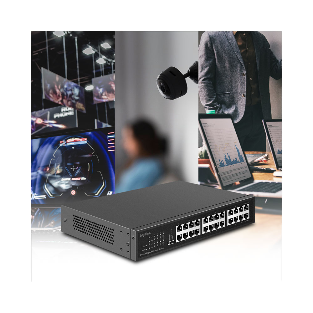 Svič LogiLink LogiLink 24 port Gigabit Ethernet network switch, desktop or 19 rackmount, NS1324