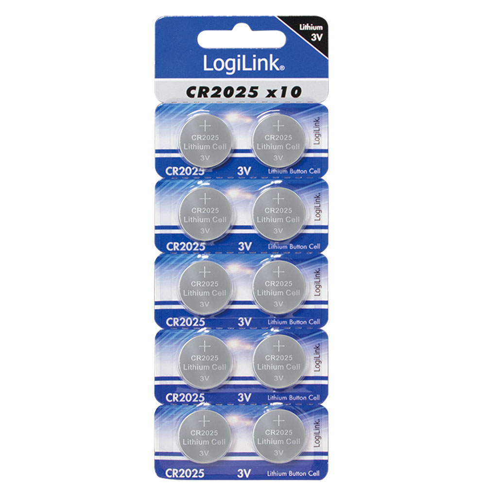Baterija LogiLink LogiLink Ultra Power CR2025 lithium button cell, 3V, 10 pcs., CR2025B10