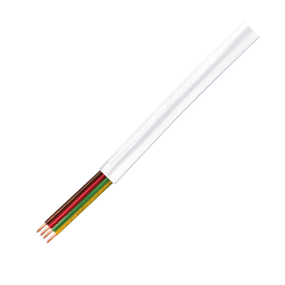 Telefon kabl LogiLink LogiLink Telephone cable, flat, 4 wire, white,100 m, CM04W