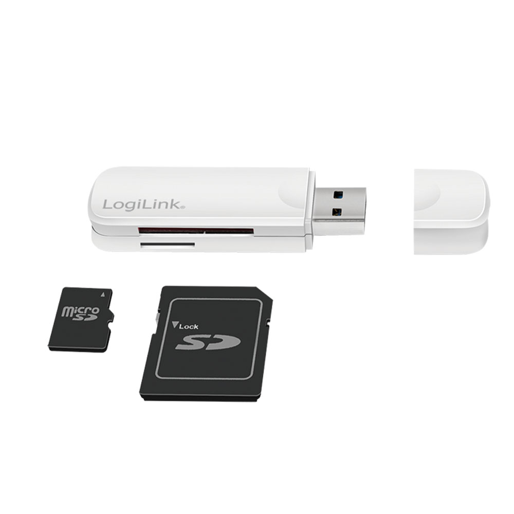 Čitač kartica LogiLink Logilink USB 3.0 card reader, for SD microSD, white, CR0034A