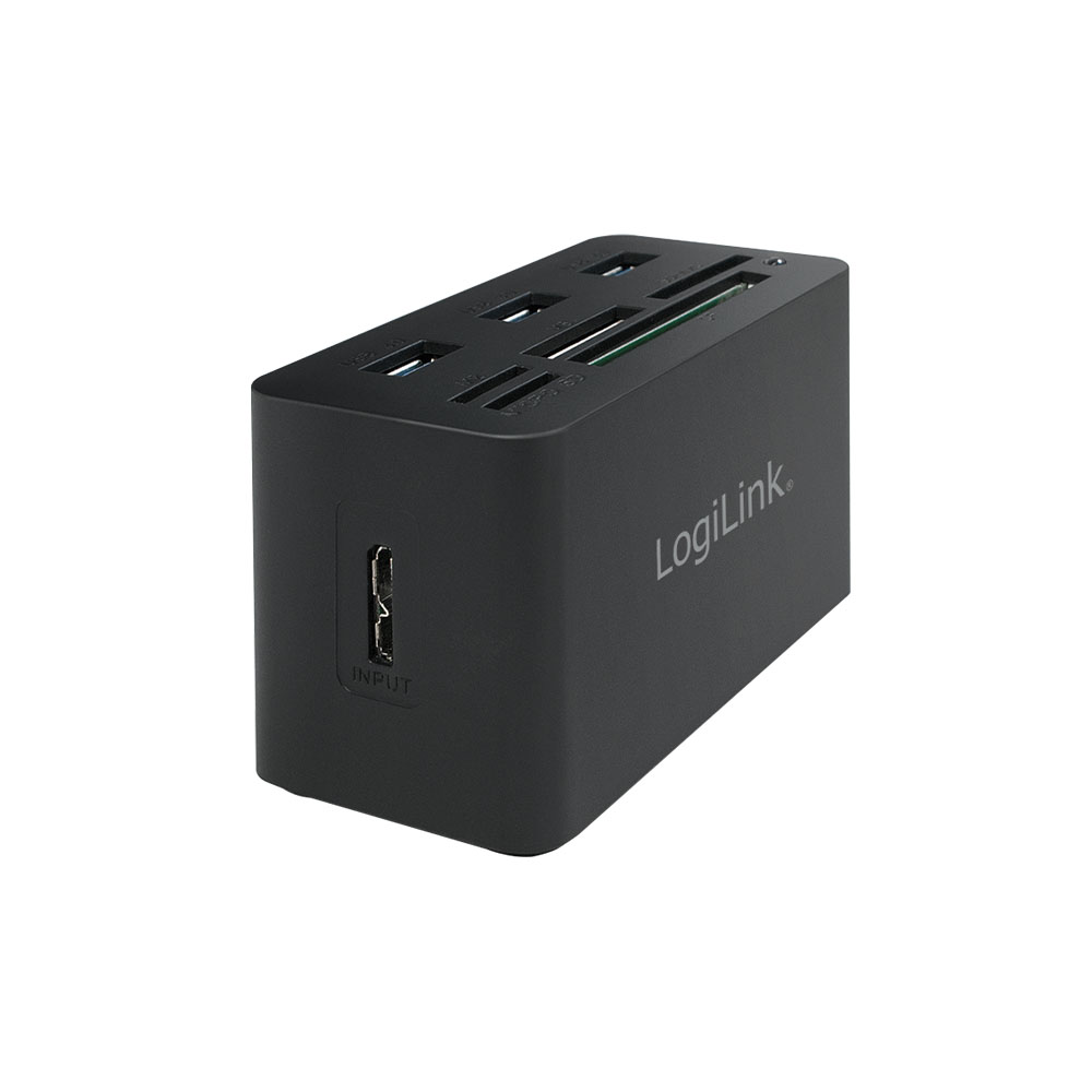 Čitač kartica LogiLink Logilink USB 3.0 hub, with all-in-one card reader, black, CR0042