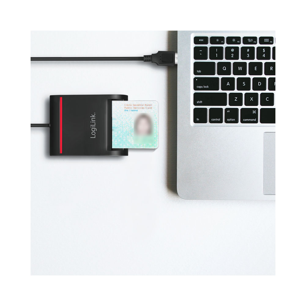 Čitač kartica LogiLink Logilink USB 2.0 card reader, for smart ID, black, CR0047