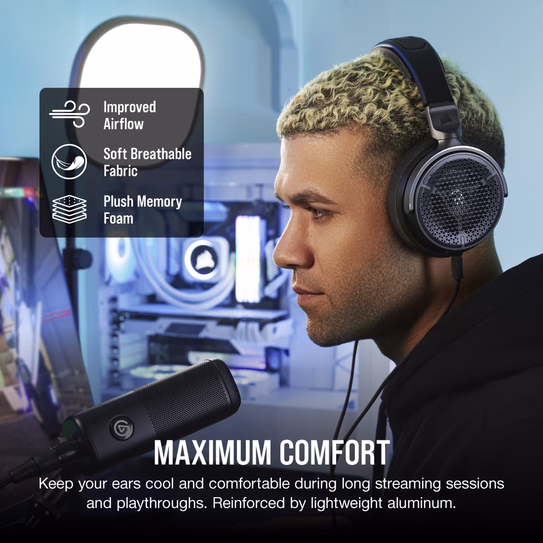 Slušalice Corsair Corsair VIRTUOSO PRO Zične Open Back Streaming Gaming Headset crna